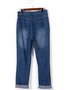 Blue Denim Casual Plain Jeans
