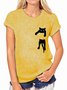 Casual Cat Printed T-shirt & Top