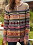 Daily Cotton Printed Long Sleeve Casual Cardigan Sweater coat