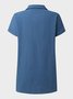 Short Sleeve Casual Cotton-Blend Shirt & Top