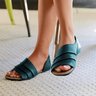 Women Ruffles Pu Slip-on Casual Flat Sandals
